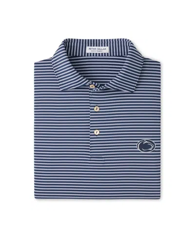 Peter Millar Men's Navy Penn State Nittany Lions Tiebreaker Performance Jersey Stripe Polo Shirt In Blue