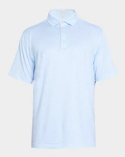 Peter Millar Men's Oyster Shooter Performance Jersey Polo In White