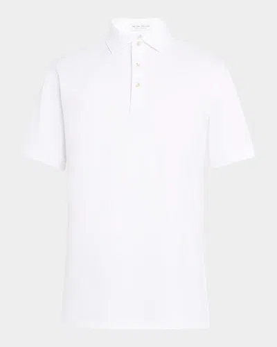Peter Millar Men's Performance Stretch Jersey Polo Shirt In White