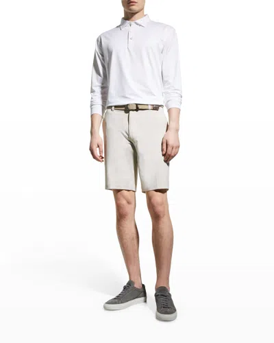Peter Millar Men's Performance Stretch Jersey Polo Shirt In White
