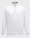 Peter Millar Men's Perth Half-zip Loop Terry Sweatshirt In White
