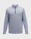 Peter Millar Perth Stripe Quarter Zip Performance Pullover In Blue/white