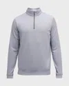 Peter Millar Men's Perth Micro-stripe Half-zip Sweater In Gray/white