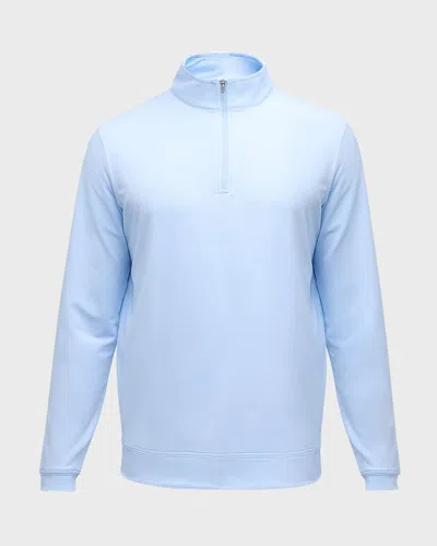 Peter Millar Men's Perth Micro-stripe Half-zip Sweater In Light Blue