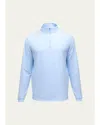 Peter Millar Men's Perth Micro-stripe Half-zip Sweater In Blue