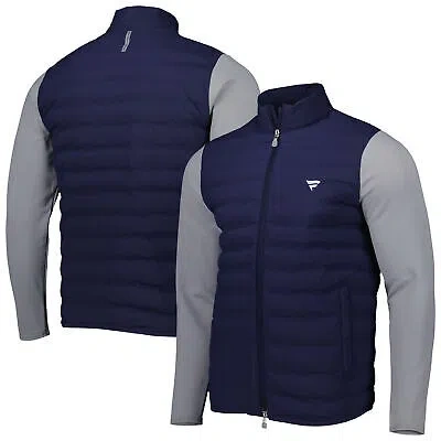 Pre-owned Peter Millar Men's  Navy Fanatics Corporate Stitchless Baffle Hybrid Full-zip In Blue