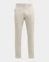 Peter Millar Pilot Flat Front Stretch Cotton Twill Pants In Stone