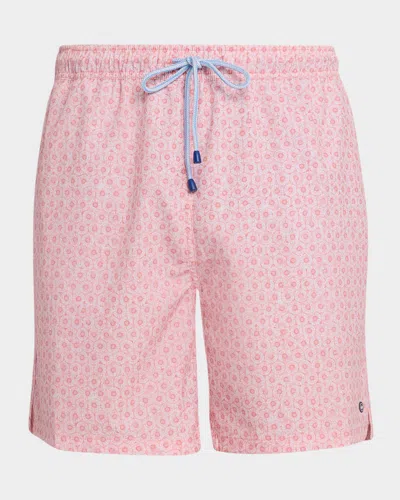 Peter Millar Men's Pineapple Slice Swim Trunks In Green