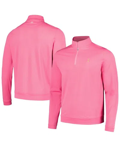 Peter Millar Men's Pink The Players Perth Melange Performance Quarter-zip Sweatshirt