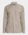 Peter Millar Men's Positano Linen Double-pocket Sport Shirt