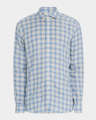 Peter Millar Men's Ravello Linen Plaid Sport Shirt