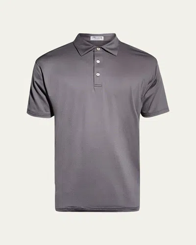 Peter Millar Men's Sean Stretch-jersey Polo Shirt In Gray