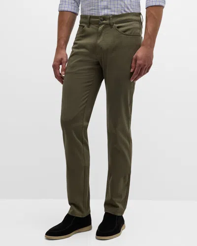 Peter Millar Men's Signature Sateen 5-pocket Pants In Military