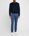 Peter Millar Signature Sateen Flat Front Trousers In Navy
