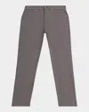 Peter Millar Men's Signature Sateen Five-pocket Pants In Burgundy