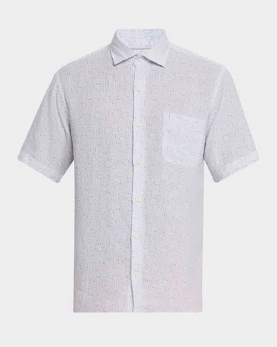 Peter Millar Soiree Linen Short Sleeve Button Front Shirt