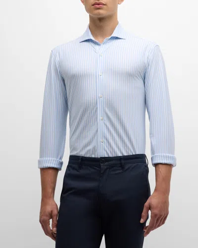 Peter Millar Men's Soren Excursionist Flex Sport Shirt In Blue Frost