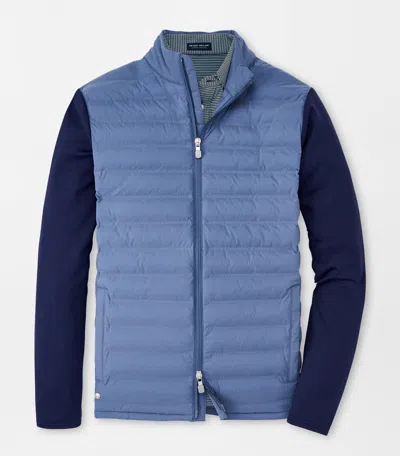 Pre-owned Peter Millar Men's Stardust Blue Crown Crafted Stitchless Baffle Hybrid Jacket