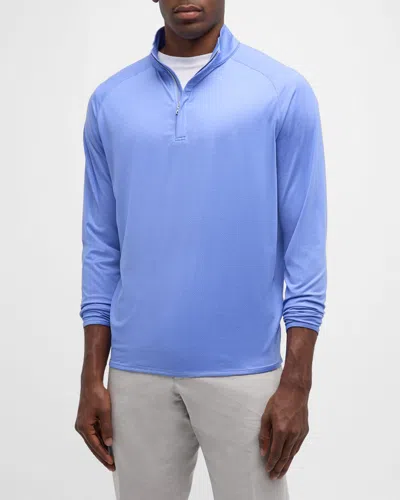 Peter Millar Men's Stealth Delancy Dot Quarter-zip Sweater In Elixir