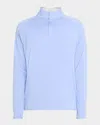 Peter Millar Men's Stealth Performance Quarter-zip Pullover In Blue