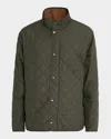 Peter Millar Men's Suffolk Quilted Stand-collar Coat In Green