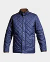 Peter Millar Men's Suffolk Quilted Travel Coat In Blue