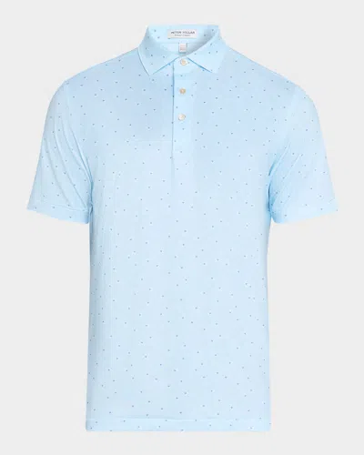 Peter Millar Men's Tequila Sunrise Performance Jersey Polo In White