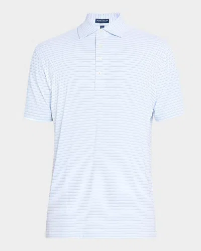 Peter Millar Men's Triad Performance Jersey Polo With Signature Kelly Collar In White