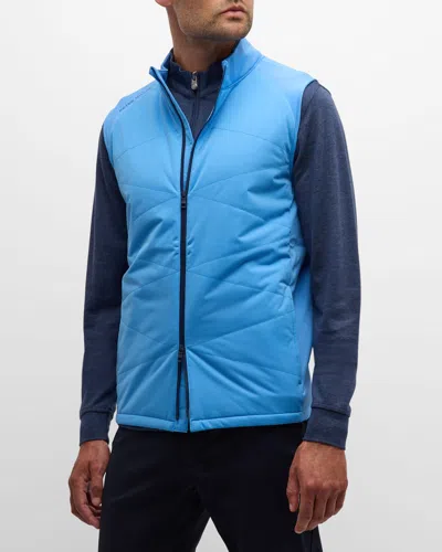 Peter Millar Men's Venture Quilted Hybrid Vest In Liberty Blue