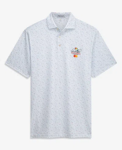 Peter Millar Men's White Arnold Palmer Invitational Custom Print Stretch Polo Shirt In Blue