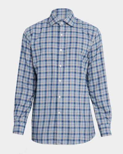Peter Millar Men's Whitecap Flannel Performance Sport Shirt In Multi