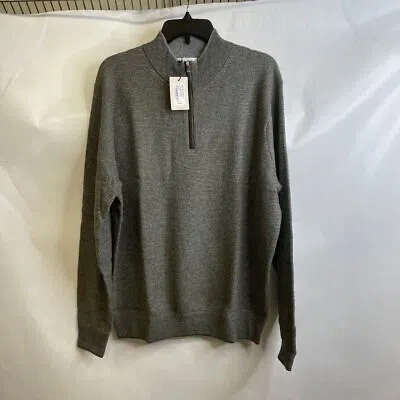 Pre-owned Peter Millar Mill Wool Quarter Zip Sweater Men's Size L Olive Branch