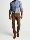 Peter Millar Mountainside Flannel Five Pock Pants In Bourbon In Multi