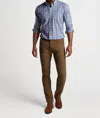 Peter Millar Mountainside Flannel Five Pock Pants In Bourbon In Multi