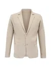 Peter Millar Notched Lapels Patch Pockets Blazer In Neutral