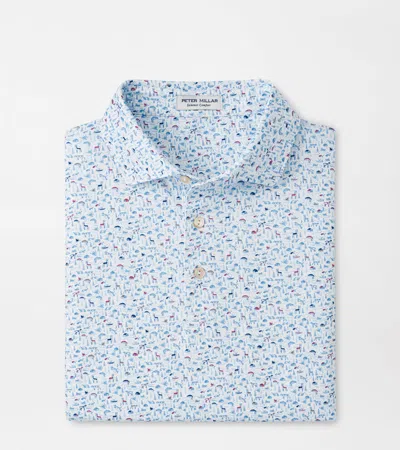 Peter Millar On The Hunt Performance Jersey Polo In White