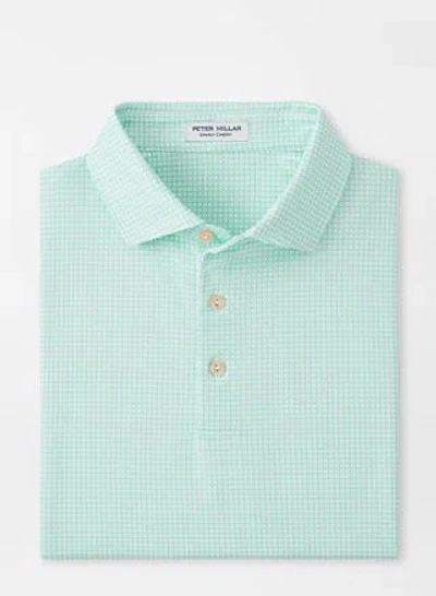 Peter Millar Orbit Performance Jersey Polo In White/pear Tart