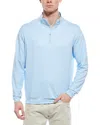 Peter Millar Perth Birdseye Performance 1/4-zip Pullover In Blue