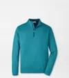 Peter Millar Perth Birdseye Performance Quarter-zip In Blue