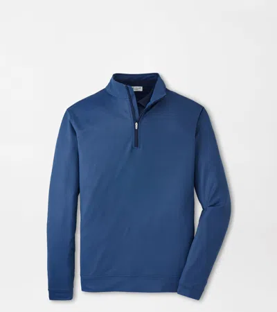 Peter Millar Perth Birdseye Performance Quarter-zip In Blue