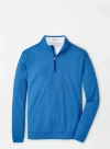 Peter Millar Perth Birdseye Performance Quarter-zip In Sport Navy