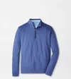 Peter Millar Perth Mãlange Performance Quarter-zip In Blue