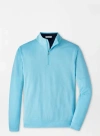 Peter Millar Perth Mãlange Performance Quarter-zip In Maya Blue