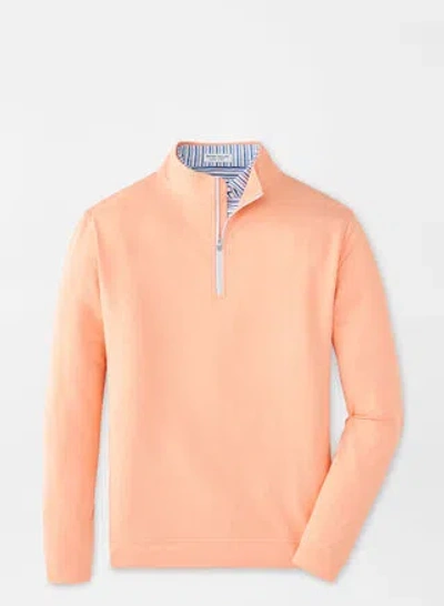 Peter Millar Perth Mãlange Performance Quarter-zip In Papaya