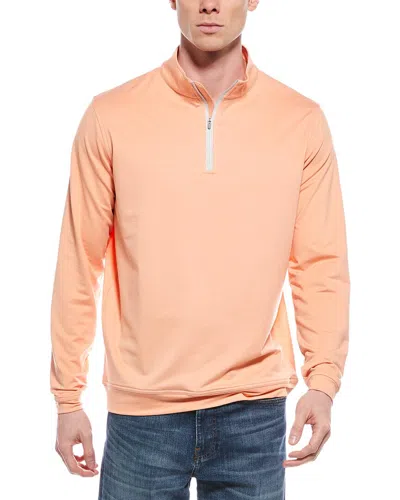 Peter Millar Perth Mélange Performance 1/4-zip Pullover In Orange