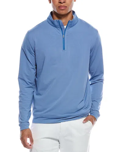 Peter Millar Perth Sugar Stripe Performance 1/4-zip Pullover In Blue