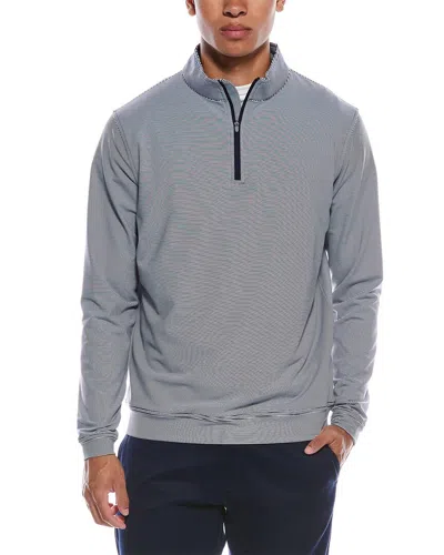 Peter Millar Perth Sugar Stripe Performance 1/4-zip Pullover In Gray