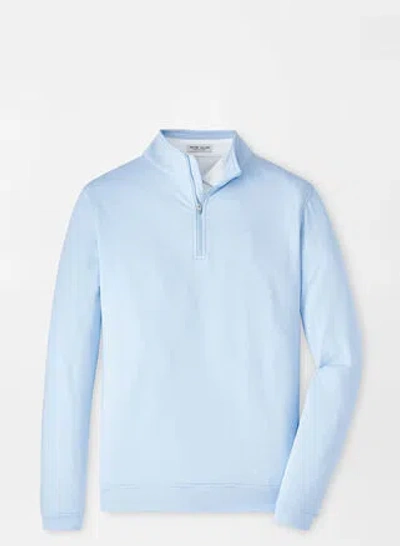Peter Millar Perth Sugar Stripe Performance Quarter-zip In Cottage Blue/white