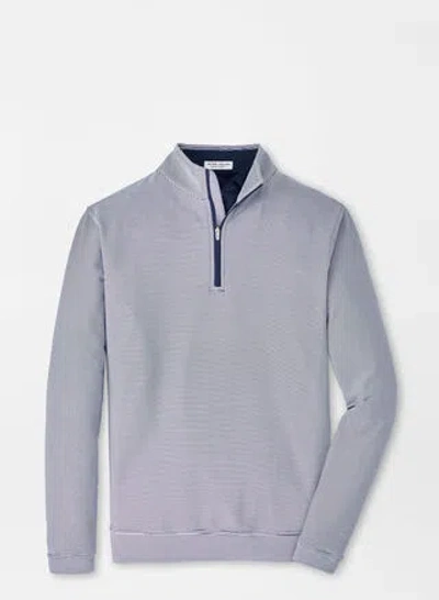 Peter Millar Perth Sugar Stripe Performance Quarter-zip In Navy/white