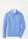 Peter Millar Perth Drink N Duff Quarter Zip Performance Sweater In Bondi Blue